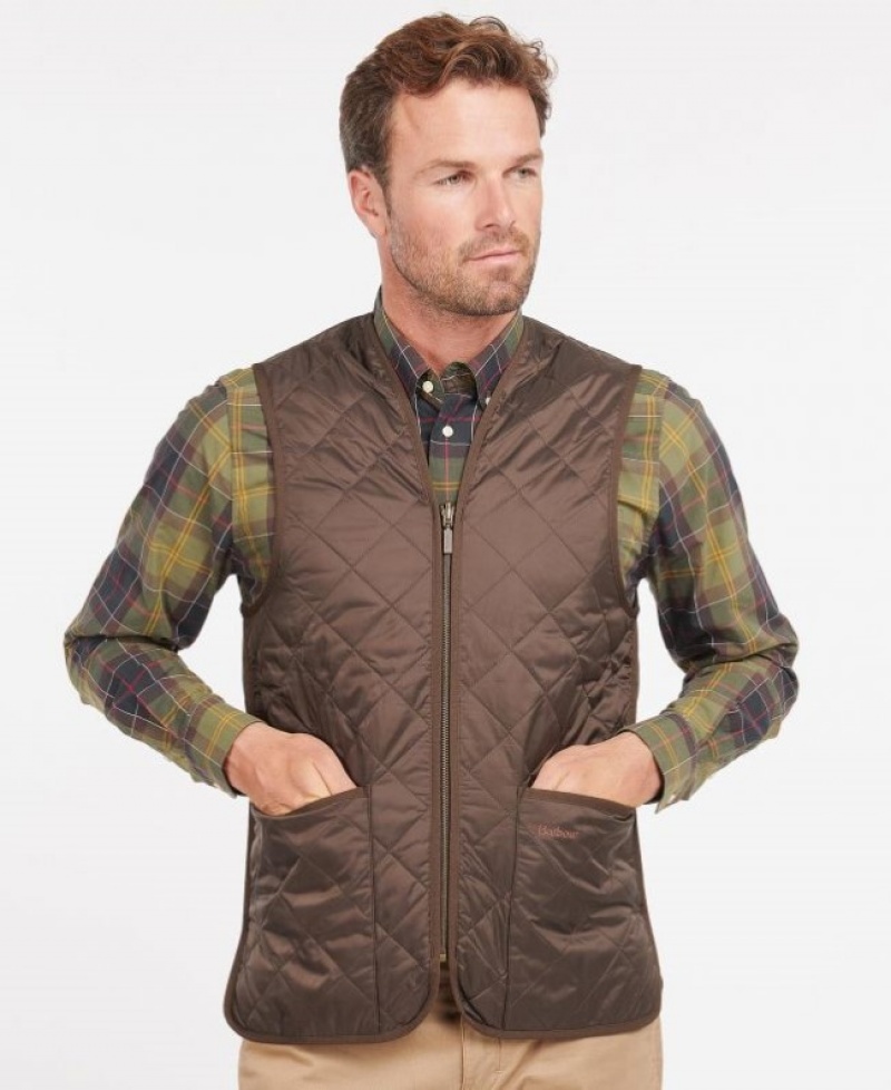 Barbour Zip-In Liner Matlasat Waistcoat Maro | OJIS9573
