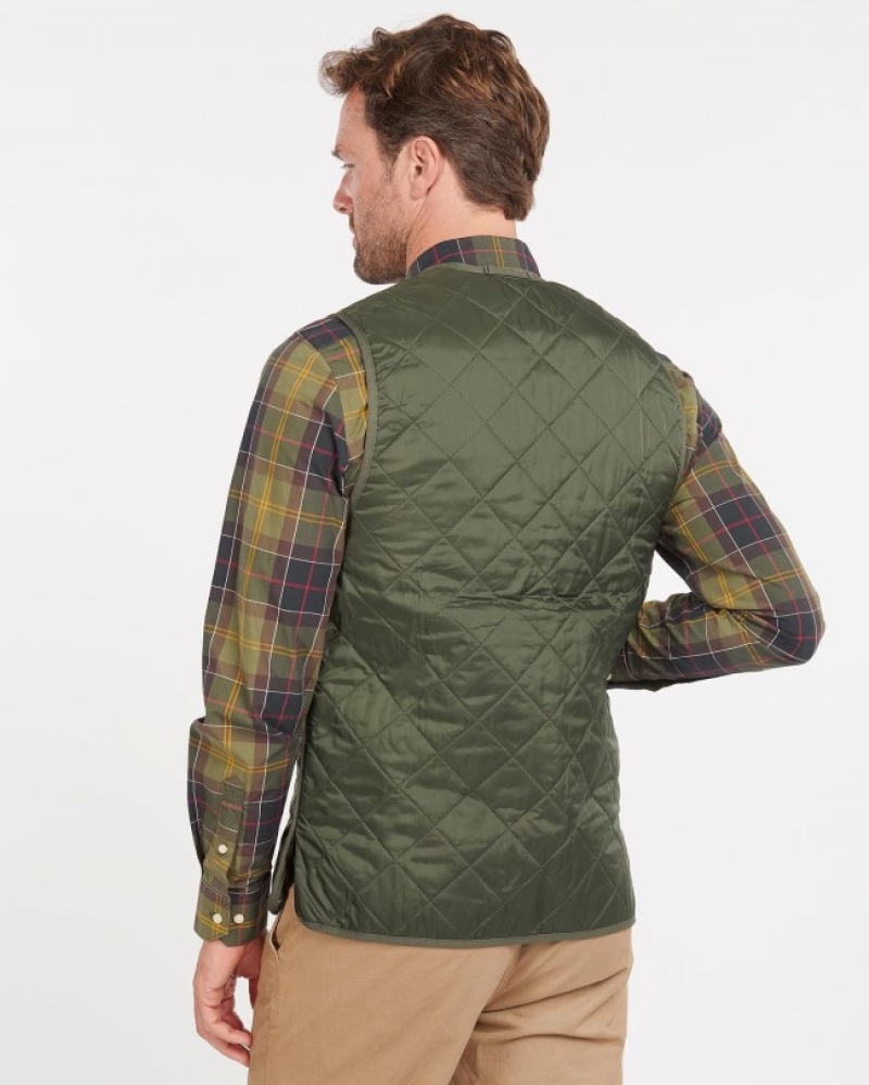 Barbour Zip-In Liner Matlasat Waistcoat Masline Verzi | NQIE4222