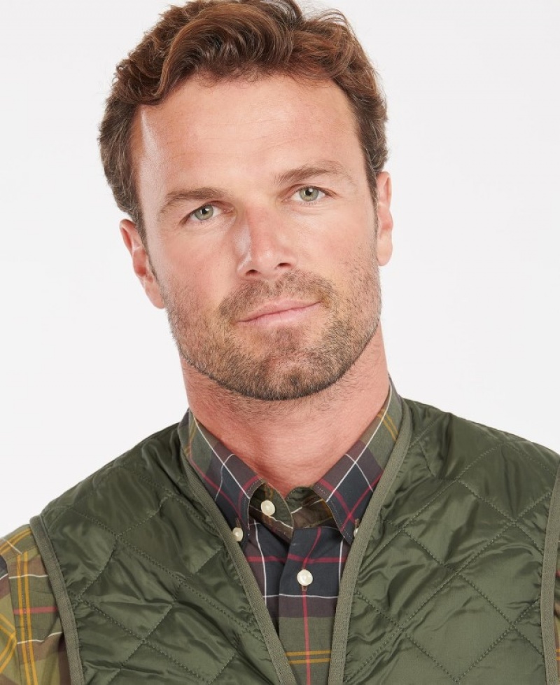 Barbour Zip-In Liner Matlasat Waistcoat Masline Verzi | NQIE4222