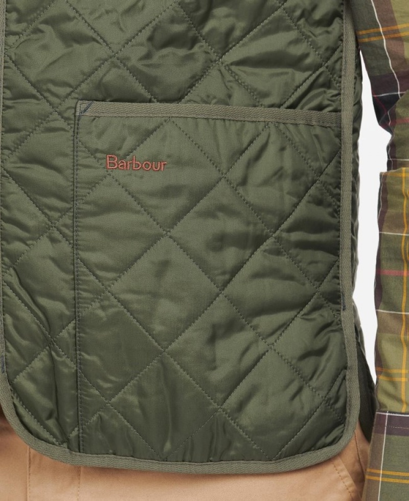 Barbour Zip-In Liner Matlasat Waistcoat Masline Verzi | NQIE4222
