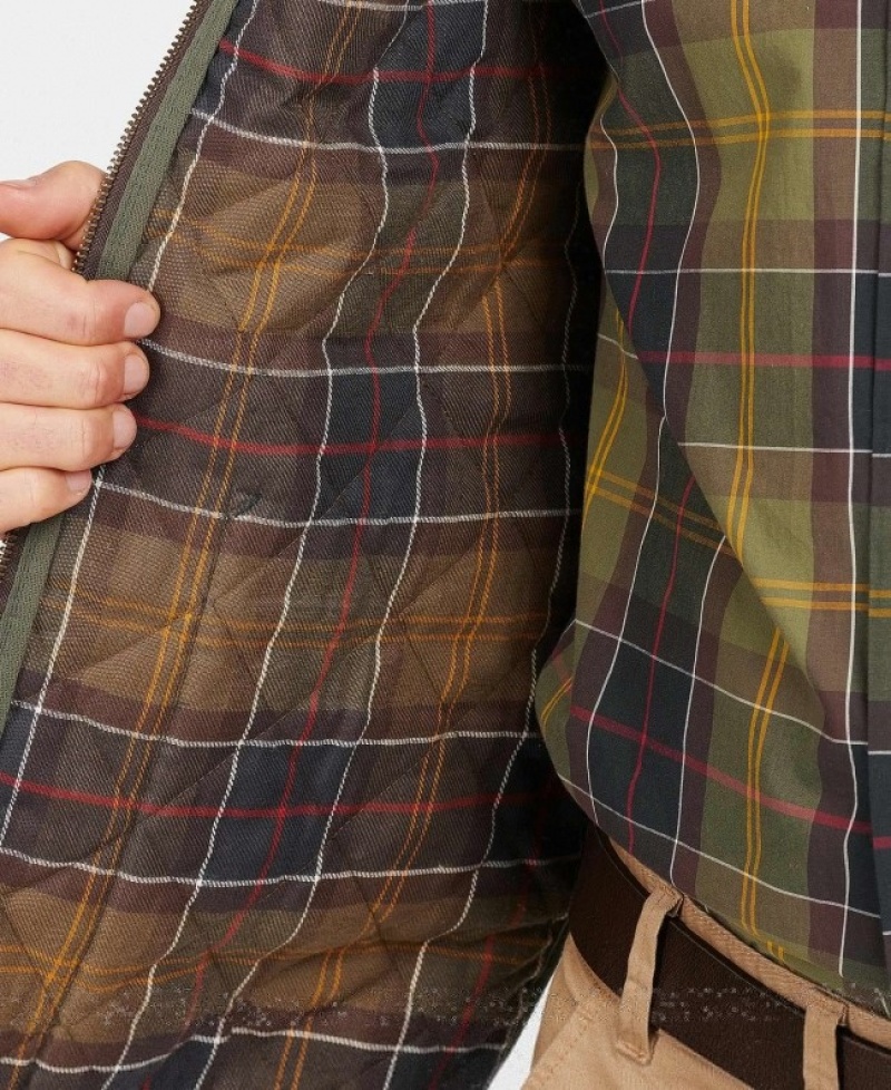 Barbour Zip-In Liner Matlasat Waistcoat Masline Verzi | NQIE4222