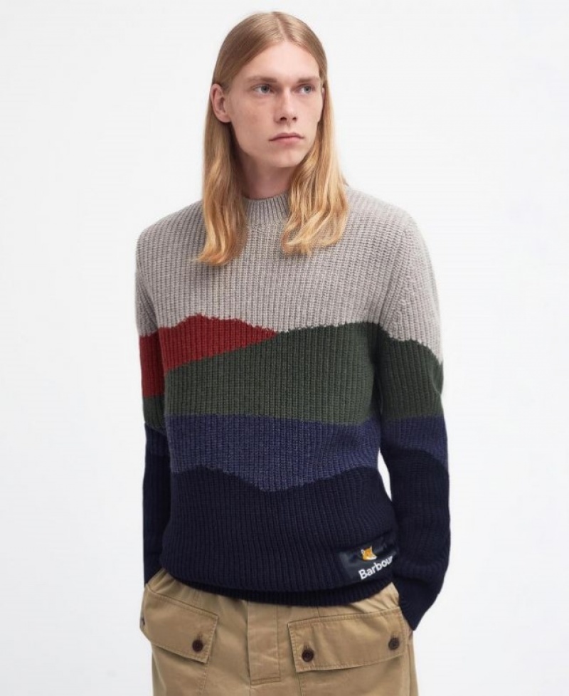 Barbour x Maison Kitsuné Landscape Tricotate Bleumarin | HRMM6637