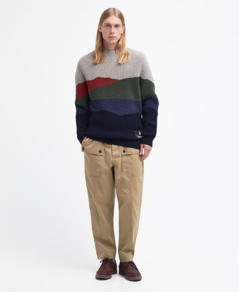 Barbour x Maison Kitsuné Landscape Tricotate Bleumarin | WKOF2139