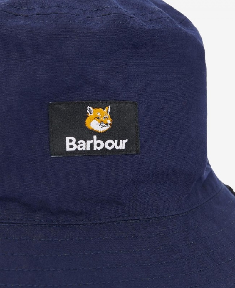 Barbour x Maison Kitsuné Reversible Bucket Bleumarin Inchis | CYEF0069