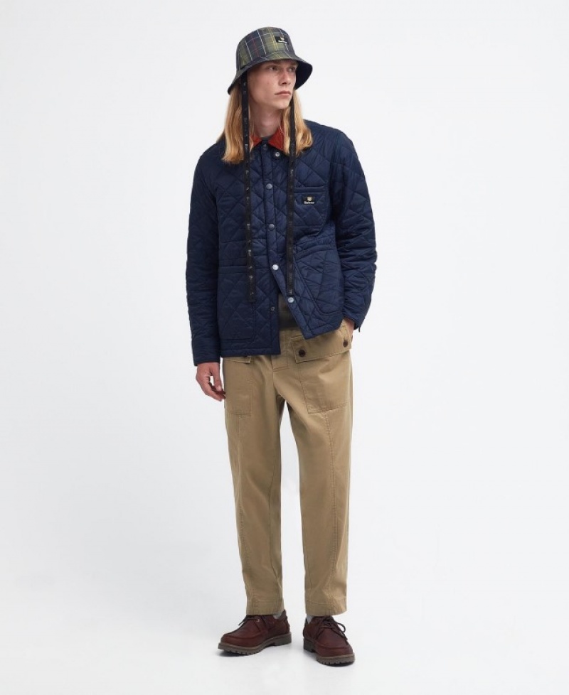 Barbour x Maison Kitsuné Reversible Bucket Bleumarin Inchis | CYEF0069