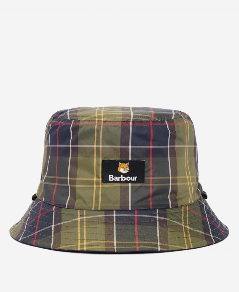 Barbour x Maison Kitsuné Reversible Bucket Bleumarin Inchis | CYEF0069