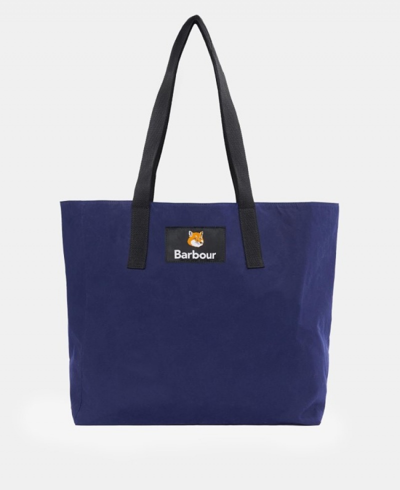 Barbour x Maison Kitsuné Reversible Tote Bleumarin Inchis | ZTCL1427